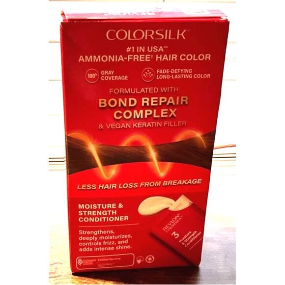 Revlon ColorSilk with Bond Repair Light Golden Brown #54 Pack of 1 Sealed - Picture 3 of 6